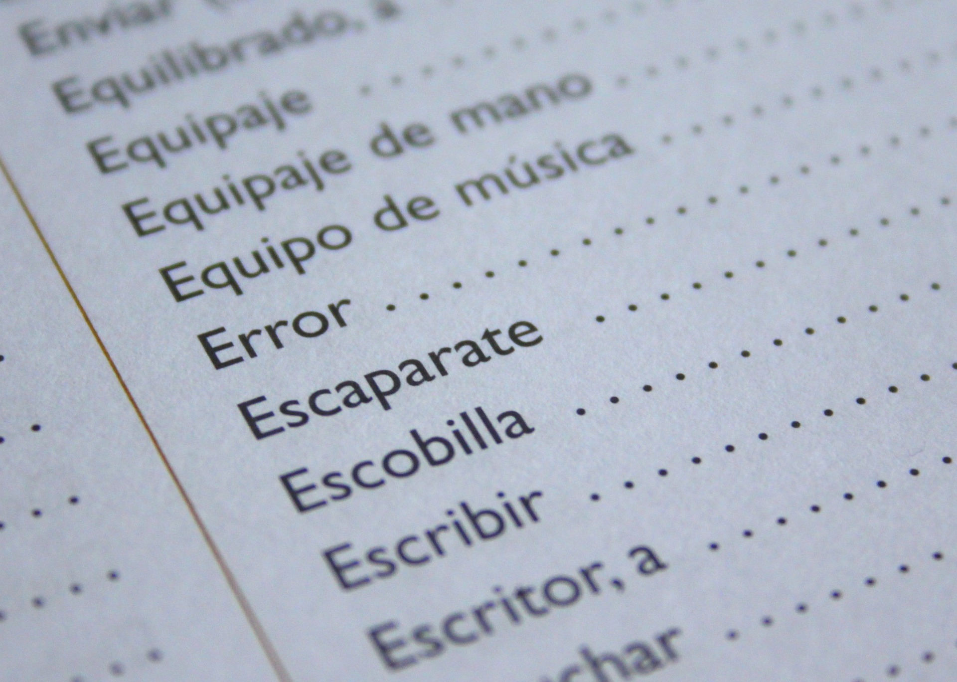 Zoznam španielskych slovíčok